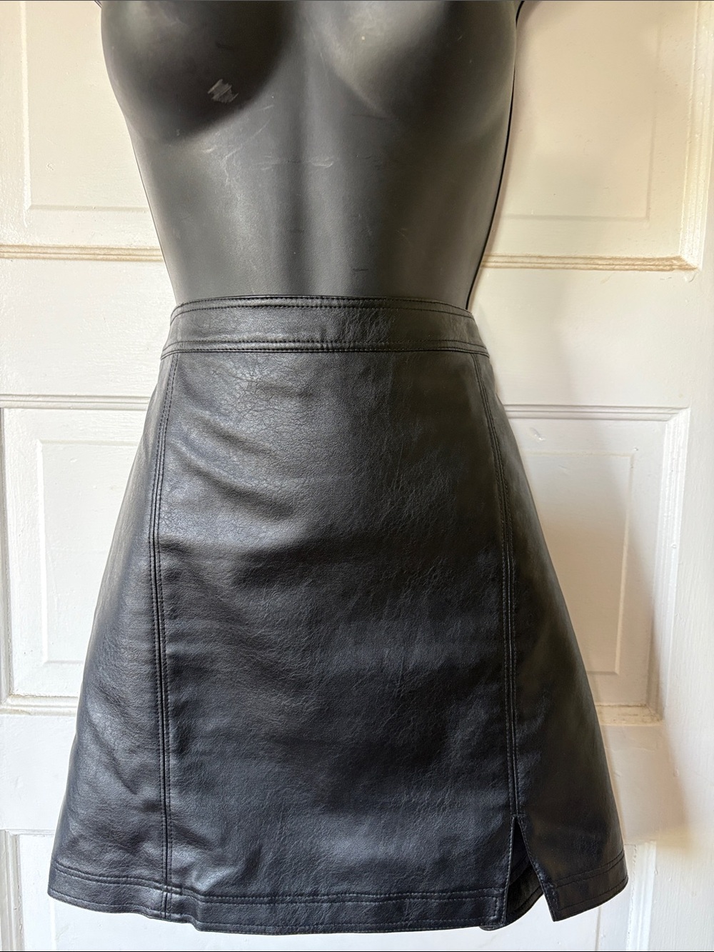 Abercrombie & Fitch Classic Black Leather Mini Skirt - Women